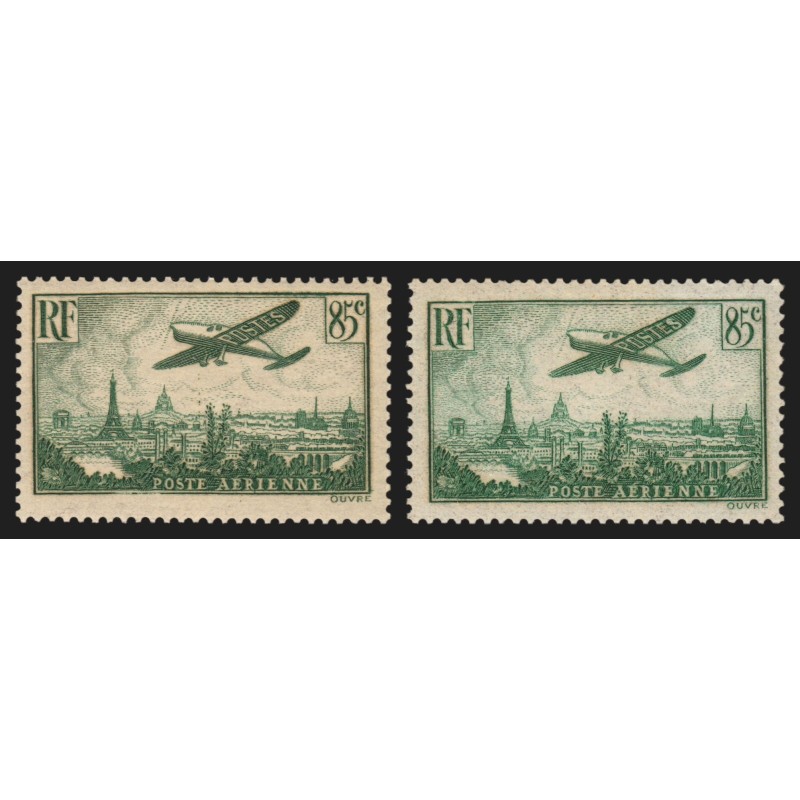 Poste Aérienne n°8/8a, vert-foncé + vert-clair, neufs ** sans charnière - TB
