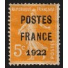 Préoblitérés n°36, Semeuse 5c orange, POSTES FRANCE 1922, neuf * défauts