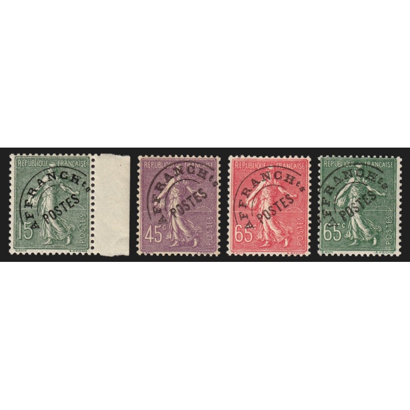 Préoblitérés 1922/1927, Semeuse lignée, 4 valeurs, neufs ** sans charnière - TB Préoblitérés 1922/1927, Semeuse lignée, 4 valeurs, neufs ** sans charnière - TB