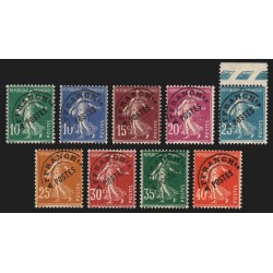 Préoblitérés 1922/1932, Semeuse camée, 9 valeurs, neufs ** sans charnière - TB