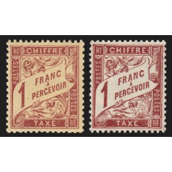 Timbres-Taxe n°40/40A, les 2 nuances, neufs ** sans charnière - SUPERBE