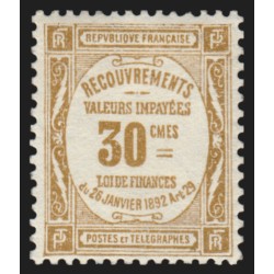 Timbres-Taxe n°46, 30c bistre, 1908, neuf ** sans charnière - TB