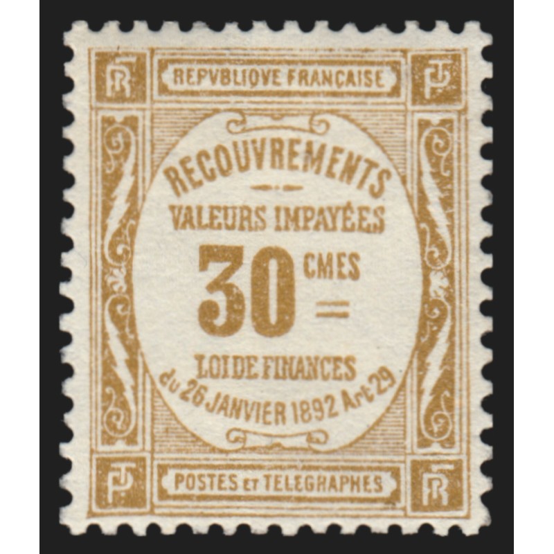 Timbres-Taxe n°46, 30c bistre, 1908, neuf ** sans charnière - TB Timbres-Taxe n°46, 30c bistre, 1908, neuf ** sans charnière - TB