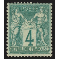 n°63, Sage 4c vert, Type I (N sous B), neuf * avec charnière - TB D'ASPECT