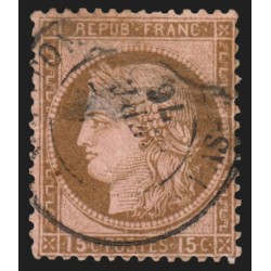 n°55b, erreur 15c brun sur rose au lieu de bistre, Certificat JF.BRUN - RARE