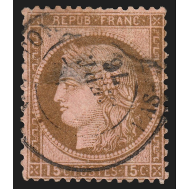 n°55b, erreur 15c brun sur rose au lieu de bistre, Certificat JF.BRUN - RARE n°55b, erreur 15c brun sur rose au lieu de bistre, Certificat JF.BRUN - RARE