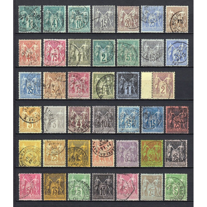 France 1876/1890 - Belle collection au type Sage COTE 1.150 € - TB D'ASPECT France 1876/1890 - Belle collection au type Sage COTE 1.150 € - TB D'ASPECT