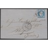 n°60B, Cérès 25c bleu, Type II, oblitéré GC 3174 La Rochelle sur lettre - TB