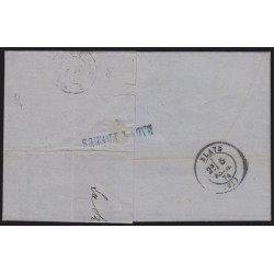n°60B, Cérès 25c bleu, Type II, oblitéré GC 3174 La Rochelle sur lettre - TB