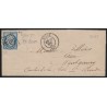 n°60B, Cérès 25c bleu, Type II, oblitéré GC 1307 Dijon sur lettre Montgaury TB