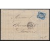 n°60B, Cérès 25c bleu, Type II, oblitéré ambulant ML1° sur lettre Domene - TB