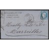 n°60B, Cérès 25c bleu, Type II, oblitéré GC 1620 GANGES sur lettre - TB