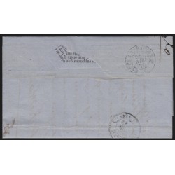 n°60B, Cérès 25c bleu, Type II, oblitéré GC 1620 GANGES sur lettre - TB