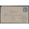 n°60B, Cérès 25c bleu, Type II, oblitéré GC 1013 LE CHEYLARD sur lettre - TB
