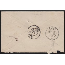 n°60B, Cérès 25c bleu, Type II, oblitéré GC 1517 LA FLECHE sur lettre Baugé TB