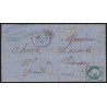 n°60B, Cérès 25c bleu, Type II, oblitéré GC 2143 LUZECH + cachet OR sur lettre