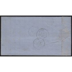 n°60B, Cérès 25c bleu, Type II, oblitéré GC 2143 LUZECH + cachet OR sur lettre