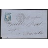 n°60B, Cérès 25c bleu, Type II, oblitéré GC 424 BELLE-ISLE-EN-TERRE sur lettre