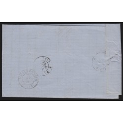 n°60B, Cérès 25c bleu, Type II, oblitéré GC 424 BELLE-ISLE-EN-TERRE sur lettre