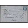 n°60B, Cérès 25c bleu, Type II, oblitéré GC 1267 DAMERY sur lettre - TB