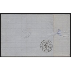 n°60B, Cérès 25c bleu, Type II, oblitéré GC 1267 DAMERY sur lettre - TB