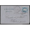 n°60B, Cérès 25c bleu, Type II, oblitéré GC 76 AMBARES sur lettre - TB