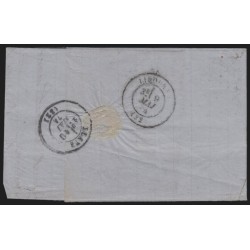 n°60B, Cérès 25c bleu, Type II, oblitéré GC 76 AMBARES sur lettre - TB