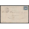 n°60B, Cérès 25c bleu, Type II, oblitéré GC 37 AISEREY sur lettre - TB