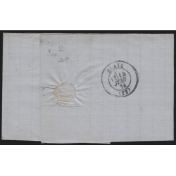 n°60B, Cérès 25c bleu, Type II, oblitéré GC 76 AMBARES sur lettre - TB