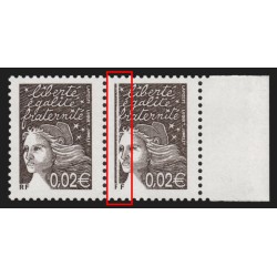 n°3444, variété "trait vertical" tenant à normal, Marianne de Luquet, neuf **