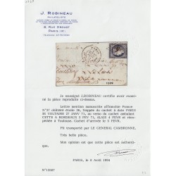 Ballon monté "Le Général Cambronne" pour Alais pour Toulouse - TB - Certificats