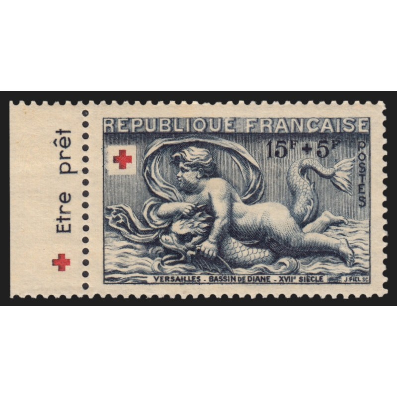 n°938a, avec bande publicitaire "Être prêt", Croix-Rouge 1952, neuf ** - TB n°938a, avec bande publicitaire "Être prêt", Croix-Rouge 1952, neuf ** - TB