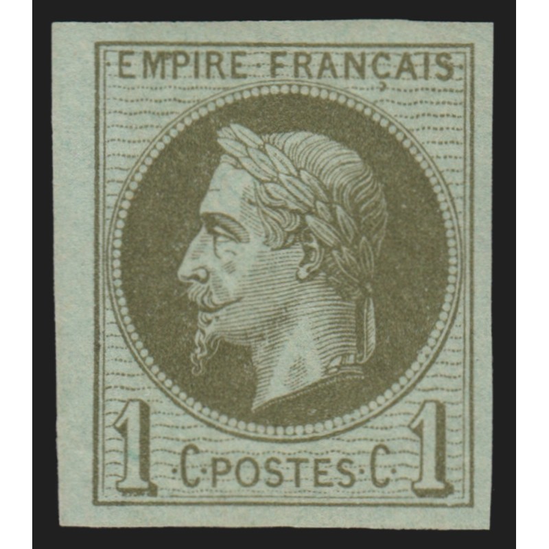 Colonies françaises, Napoléon Lauré 1871, 1c vert-olive, neuf * - SUPERBE
