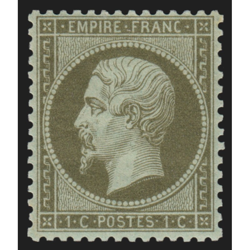 n°19, Napoléon 1c vert-olive, neuf ** sans charnière, signé CALVES - SUPERBE