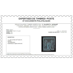 n°84, Sage 1c Bleu de Prusse, obli légère, défectueux, Certificat CALVES