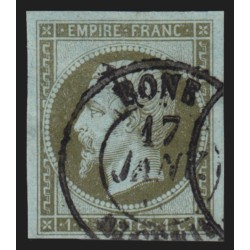 n°11, Napoléon non-dentelé 1c olive, oblitéré càd BONE Algérie - TTB D'ASPECT