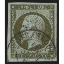n°11, Napoléon non-dentelé 1c olive, oblitéré càd Strasbourg - TB D'ASPECT