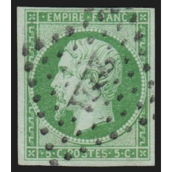 n°12, Napoléon non-dentelé 5c vert, oblitéré PC 2221 Nantes - TB