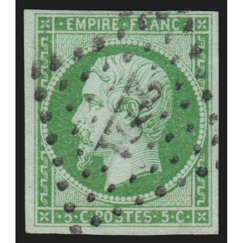 n°12, Napoléon non-dentelé 5c vert, oblitéré PC 2221 Nantes - TB n°12, Napoléon non-dentelé 5c vert, oblitéré PC 2221 Nantes - TB