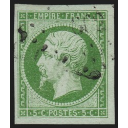 n°12, Napoléon non-dentelé 5c vert, oblitéré - TTB