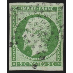 n°12, Napoléon non-dentelé 5c vert, oblitéré étoile de Paris - TB