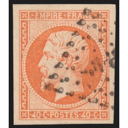 n°16, Napoléon non-dentelé 40c orange, oblitéré - TTB