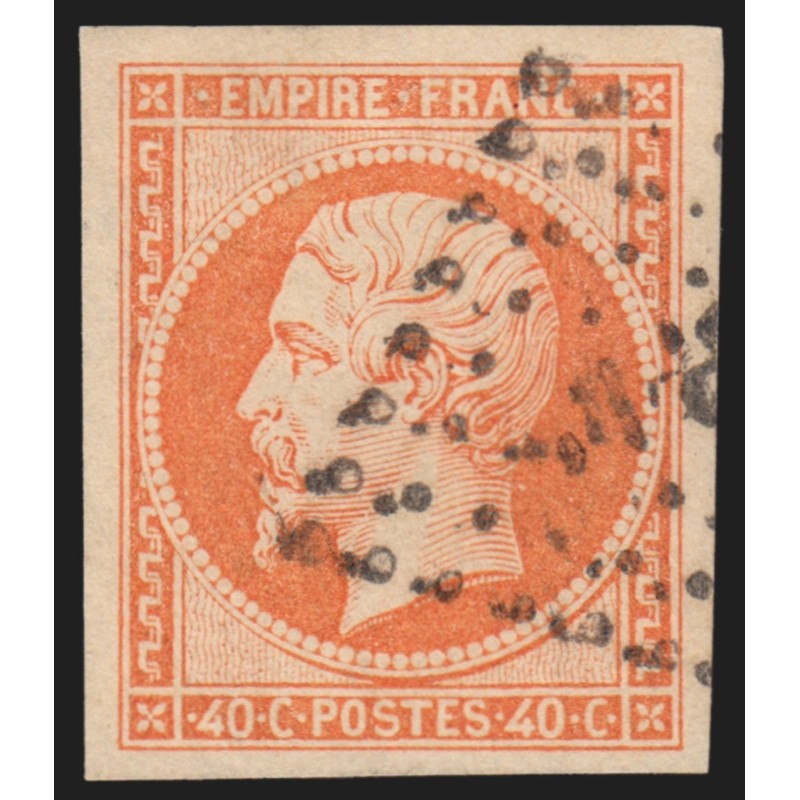 n°16, Napoléon non-dentelé 40c orange, oblitéré - TTB