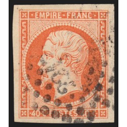 n°16, Napoléon non-dentelé, 40c orange, oblitéré - TTB
