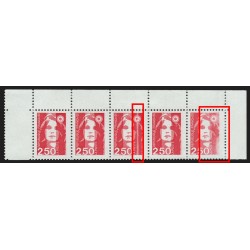 n°2715 double variété "impression défectueuse", Marianne de Briat - SUPERBE