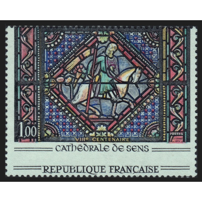 n°1427, variété "piquage à cheval", Vitrail Sens, neuf ** - SUPERBE n°1427, variété "piquage à cheval", Vitrail Sens, neuf ** - SUPERBE