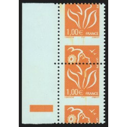 n°3739e, variétés piquage à cheval + essuyage, Lamouche orange, signé CALVES