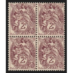 n°108g, variété "impression recto-verso", 2c brun-lilas, neufs ** - TB