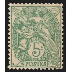 n°111i, variété "impression recto-verso", 5c vert-bleu, neuf ** - TB