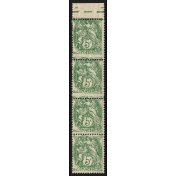 n°111, variété "piquage à cheval", 5c vert, neuf ** sans charnière - TB